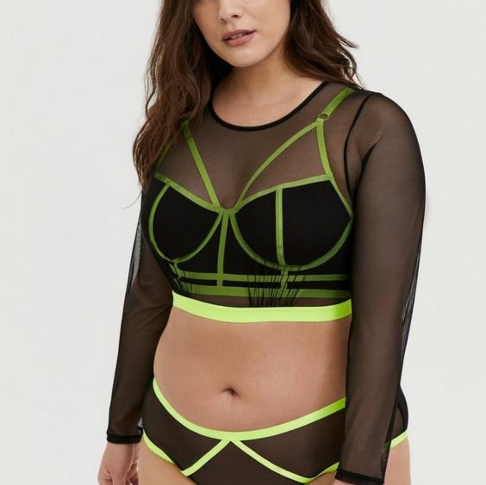 Mesh Long Sleeve Under-It-All Crop Top